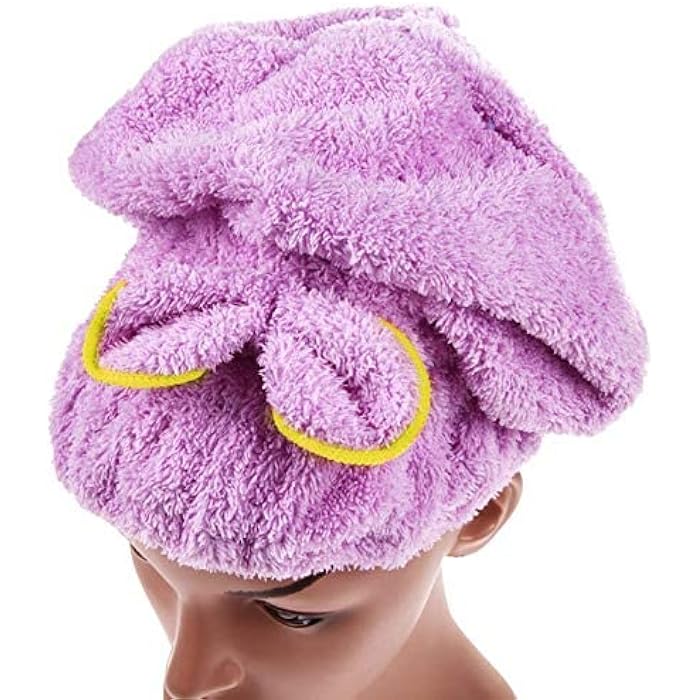 Hair-Drying Cap-Microfiber, Purple - Image 2